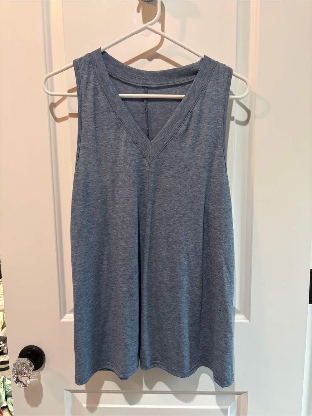 Blue V-Neck Sleeveless Top
